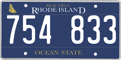 RI license plate 754833