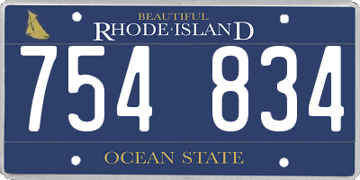 RI license plate 754834