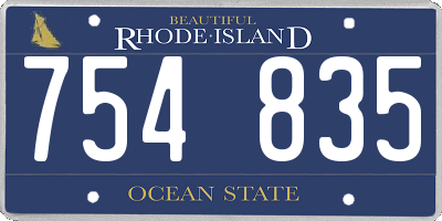 RI license plate 754835