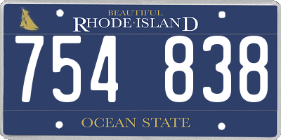 RI license plate 754838