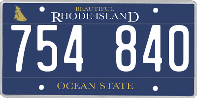 RI license plate 754840