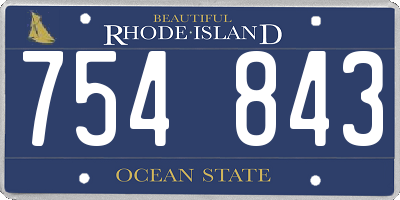 RI license plate 754843