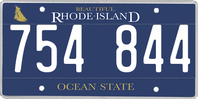 RI license plate 754844