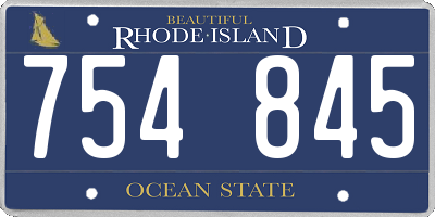 RI license plate 754845