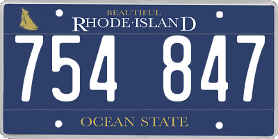 RI license plate 754847