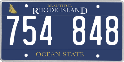 RI license plate 754848