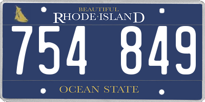 RI license plate 754849