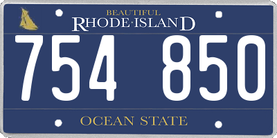 RI license plate 754850