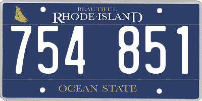 RI license plate 754851
