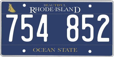 RI license plate 754852