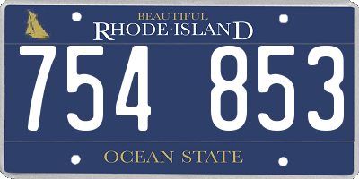 RI license plate 754853