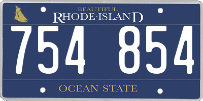 RI license plate 754854