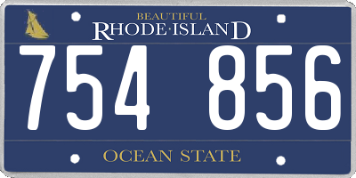 RI license plate 754856