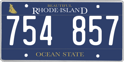 RI license plate 754857