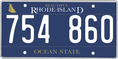 RI license plate 754860