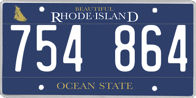 RI license plate 754864