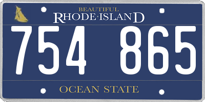 RI license plate 754865