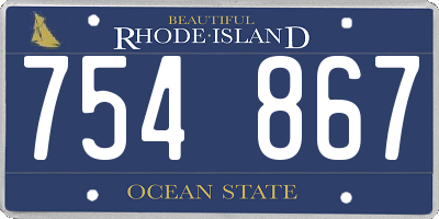 RI license plate 754867