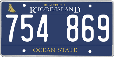 RI license plate 754869