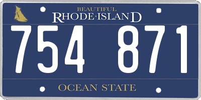 RI license plate 754871