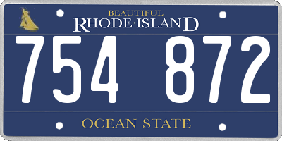 RI license plate 754872