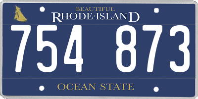RI license plate 754873