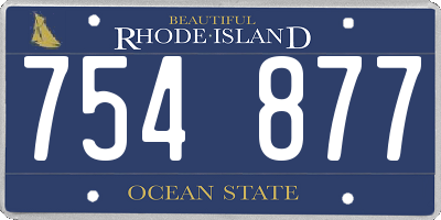 RI license plate 754877