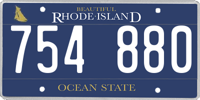 RI license plate 754880