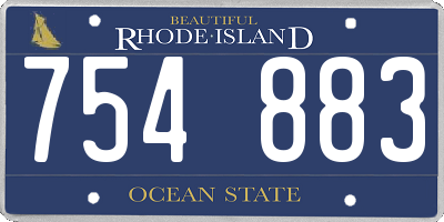 RI license plate 754883