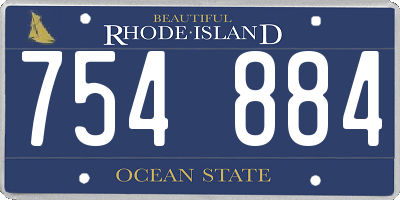 RI license plate 754884