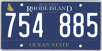 RI license plate 754885