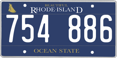 RI license plate 754886