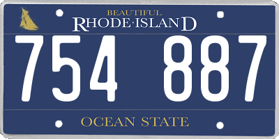 RI license plate 754887
