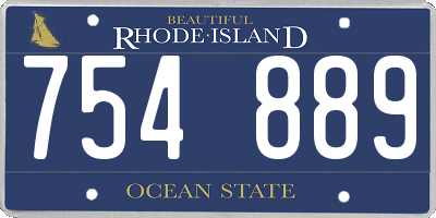 RI license plate 754889