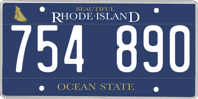 RI license plate 754890