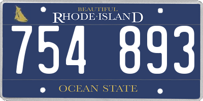 RI license plate 754893