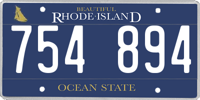 RI license plate 754894
