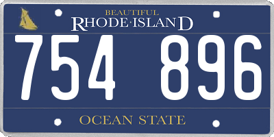 RI license plate 754896