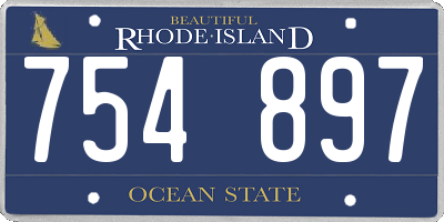 RI license plate 754897