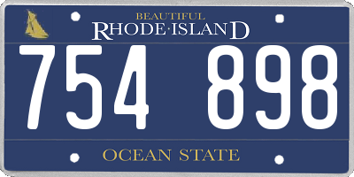 RI license plate 754898