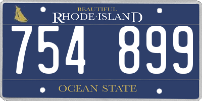 RI license plate 754899