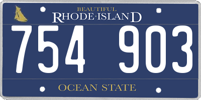 RI license plate 754903