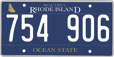 RI license plate 754906