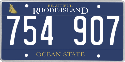 RI license plate 754907