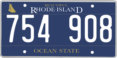 RI license plate 754908