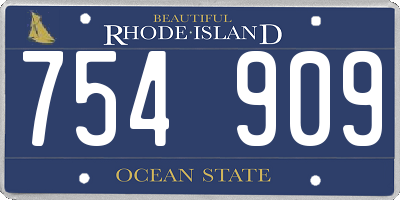 RI license plate 754909