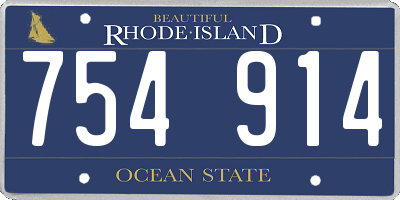 RI license plate 754914