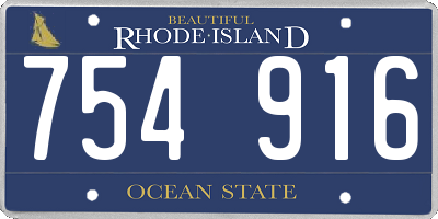 RI license plate 754916