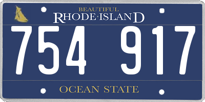 RI license plate 754917