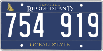 RI license plate 754919